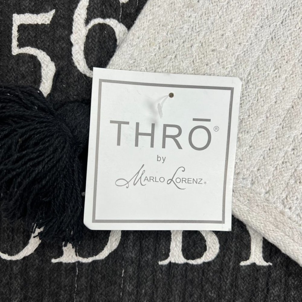 NWT THRO by Marlo Lorenz Octavia Ouija Board Throw Rug. Black/White. 27" x 45" - Picture 2 of 5
